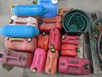 Qty of Misc Fuel Cans, Boat Bumpers and Pails