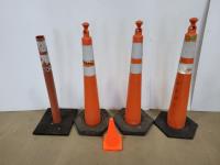 (4) 47 Inch Traffic Cones and (4) 13 Inch Traffic Cones