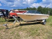 1980 Champion 17.5 Ft Open Bow Inboard Boat with S/A Trailer