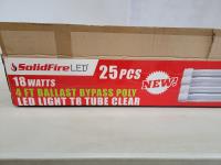 (8) Boxes 18 Watts 4 Ft Ballast Bypass Poly LED Light T8 Tube Clear 
