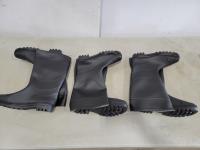 (3) Pairs Size 11 Black Rubber Boots 