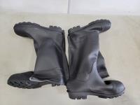 (2) Pairs Size 12 Steel Toe Black Rubber Boots 
