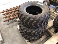 (1) Bridgestone Dirt Hooks AT25x10-12 Tire and (2) Bridgestone Dirt Hooks AT25x8-12 Tires