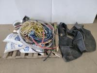 Qty of Sand Bags, Qty of Rope/Hoses and (2) Inner Tubes 