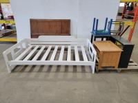 Twin Headboard, Twin Bed Frame and (4) End Tables 