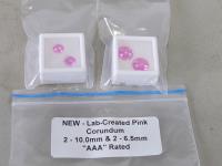 (4) Lab-Created Pink Corundum Gemstones