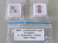 (4) Lab-Created Purple Tourmaline Gemstones