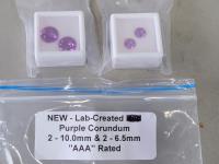 (4) Lab-Created Purple Corundum Gemstones