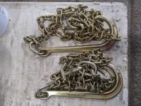 Pair of Towing/Tie Down Hooks and Chains 