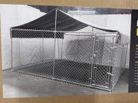 13 Ft X 13 Ft Chain Link Dog Kennel and Roof Cover 