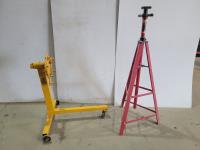 Heavy Duty 750 lb Capacity Engine Stand and 2 Ton High Position Hoist Stand