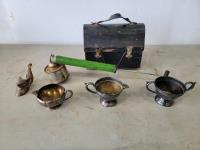 Qty of Metal Dishes, Bug Fogger, Metal Case