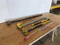 (2) Conduit Benders, Metal Drive, Axe and Cable Installation Rod Set