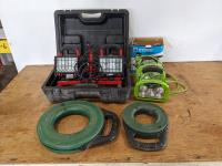 (2) Sets of Work Lights and (2) Greenlee Fish Tape