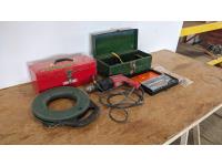 Corded Drill, Tool Set, Fish Tape Puller, Flares, Misc Tools