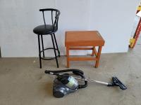 Bar Stool, End Table and Bissel Compact Vacuum