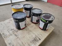 (4) Pails of Roofing and Foundation Tar and (1) Pails of Exterior Vinyl Contact Adhesive 