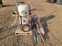 Weed Sprayer, Qty of Steel Posts, Post Pounder and (2) Shovels 