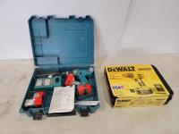 Dewalt 18V Drill/Driver Kit and Makita Cordless Drive Drill Set in Case 