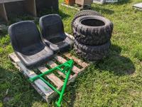 (2) 26X9.00R14 ATV Tires, (2) Tractor Seats, Small a Frame Hitch