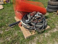 Qty of Snow Fence, Twine Boxes off NH Baler, Grease Guns, Fuel Hose & (2) Hammers