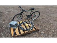 CCM 15 Speed Bike, Garden Hose with Sprinkler, Tin Bird House