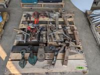 Assorted 2 Inch Hitches, Pulleys, Shackles, Pins, Hammers