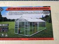 TMG Industrial 8 Ft X 20 Ft Aluminum Frame Greenhouse