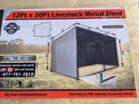 TMG Industrial 12 Ft X 20 Ft Galvanized Metal Livestock Shed
