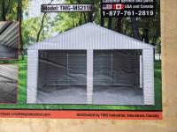TMG Industrial 21 Ft X 19 Ft Double Garage Metal Shed with Side Entry Door