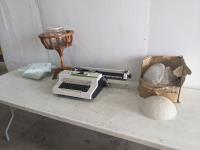 Electric Typewriter, Light Fixture Covers, Wood Flower Pot Holder