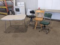 (3) Swivel Chairs & Small Table