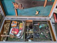 Tool Box with Antique Tools and Various Contents