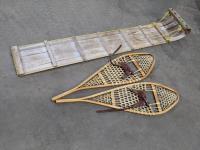 6 Ft Toboggan and Snow Shoes