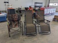 (2) Zero Gravity Chairs and Folding Camping Chair