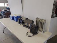 Bird Feeder, Pressure Pump, (2) Electric Heaters and (2) Small Coolers