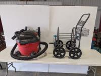 Yardworks Hose Reel Cart and Craftsman 45L Shop Vac