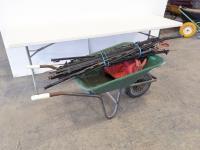 Qty of Electric Fence Posts and Wheelbarrow