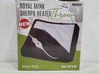 Royal Mink Sherpa Heated Throw Blanket
