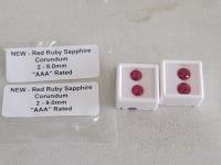 (2) 8.0 mm and (2) 9.0 mm AAA Rated Ruby Red Corundum