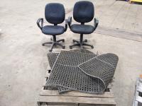 (2) Heavy Duty Floor Mats and (2) Office Chairs 