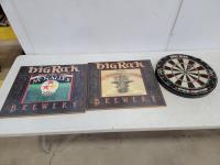 Dart Board and (2) Big Rock Brewery Hanging Signs