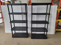 (2) Plastic Five Shelf Units