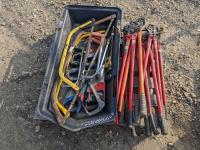 Qty of Chain Pliers, Handsaws, and Containment Tray 