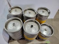 (5) Large 58.7L Kegs and (1) Small 30L Keg