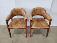 (2) Wooden Captains Chairs 
