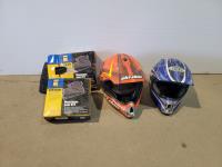 (2) ATV Helmets and (2) Powerfist ATV Muffs
