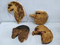 (4) Carved Wood Sculptures