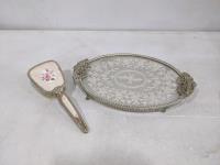Vintage Hairbrush and Jewelry Tray