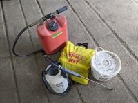 Fire Fighting Water Back Pack, Chemical Sprayer and (2) Spill Kits
